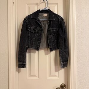 Alice + Olivia Charcoal Denim Jacket